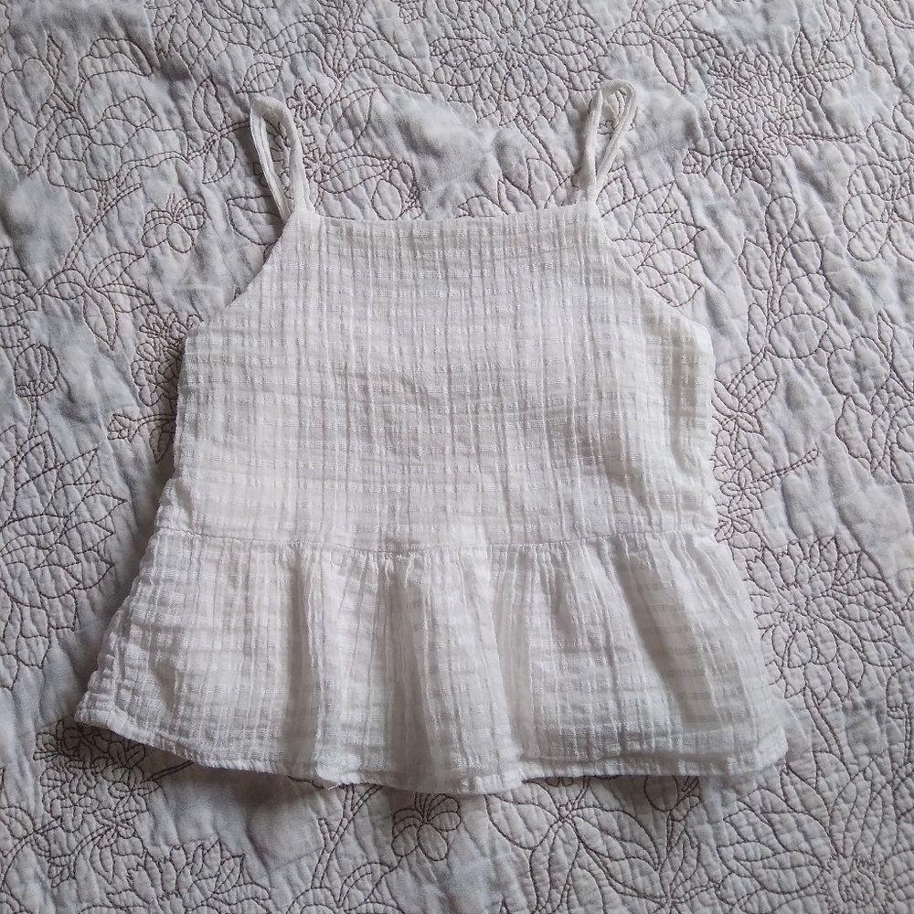 art class XS White Peplum Tank Top